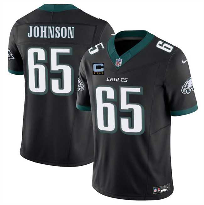Men%27s Philadelphia Eagles #65 Lane Johnson Black 2025 F.U.S.E. With 4-Star C Patch Vapor Untouchable Limited Stitched Jersey Dzhi