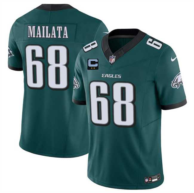 Men%27s Philadelphia Eagles #68 Jordan Mailata Green 2025 F.U.S.E. With 2-Star C Patch Vapor Untouchable Limited Stitched Jersey Dzhi