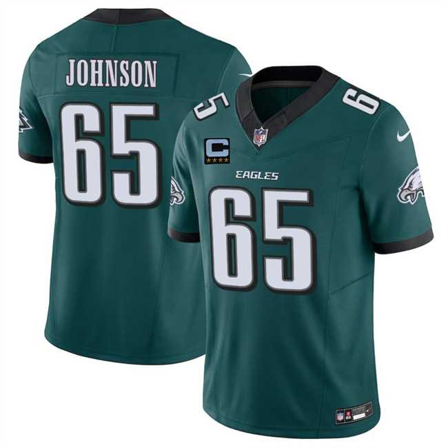 Men%27s Philadelphia Eagles #65 Lane Johnson Green 2025 F.U.S.E. With 4-Star C Patch Vapor Untouchable Limited Stitched Jersey Dzhi