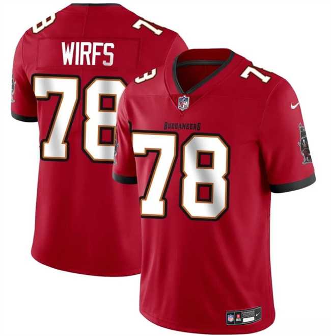Men%27s Tampa Bay Buccaneers #78 Tristan Wirfs Red 2025 Vapor Limited Stitched Jersey Dzhi