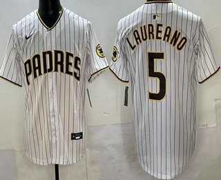 Men%27s San Diego Padres #5 Ramon Laureano White Limited Jersey