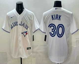 Men%27s Toronto Blue Jays #30 Alejandro Kirk White Cool Base Jersey