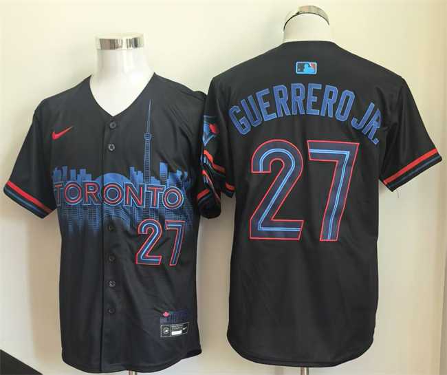 Men%27s Toronto Blue Jays #27 Vladimir Guerrero Jr. Navy 2024 City Connect Limited Stitched Baseball Jersey