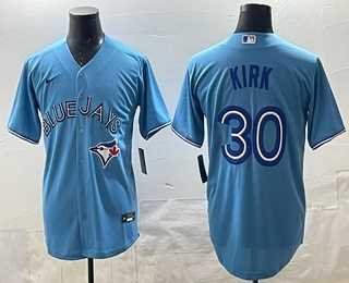 Men%27s Toronto Blue Jays #30 Alejandro Kirk Light Blue Cool Base Stitched Jersey