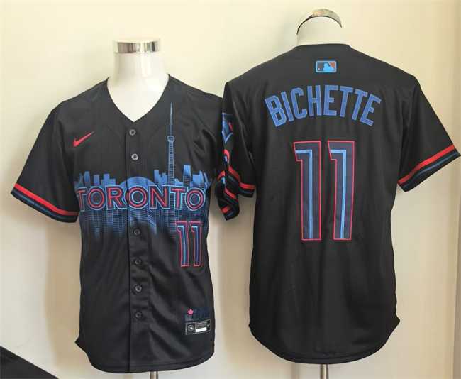Men%27s Toronto Blue Jays #11 Bo Bichette Navy 2024 City Connect Limited Stitched Baseball Jersey