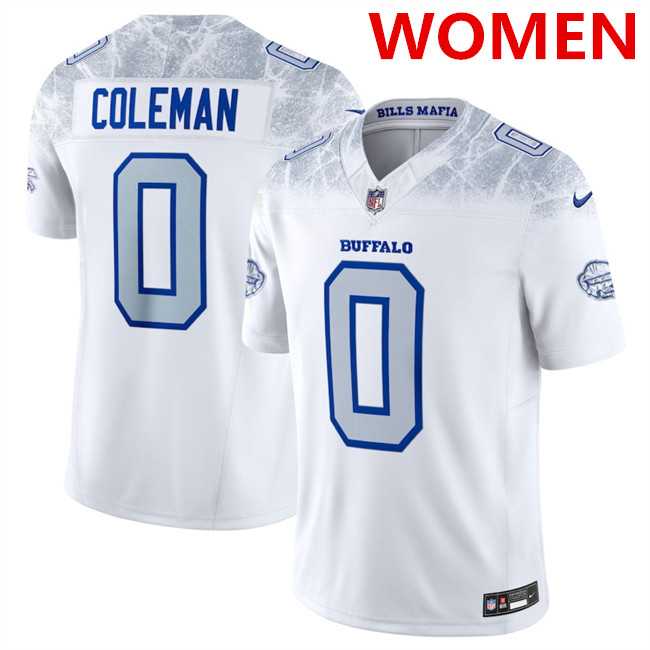 Women%27s Buffalo Bills #0 Keon Coleman White 2025 F.U.S.E. %27Rivalries%27 Vapor Untouchable Stitched Jersey Dzhi