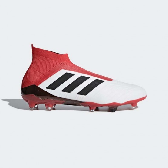 Mens White/Black Adidas Predator 18+ Firm Ground Cleats Soccer Cleats 329BEUKN