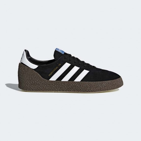 Mens Core Black/White/Gold Metallic Adidas Originals Montreal 76 Shoes 349TOWZL