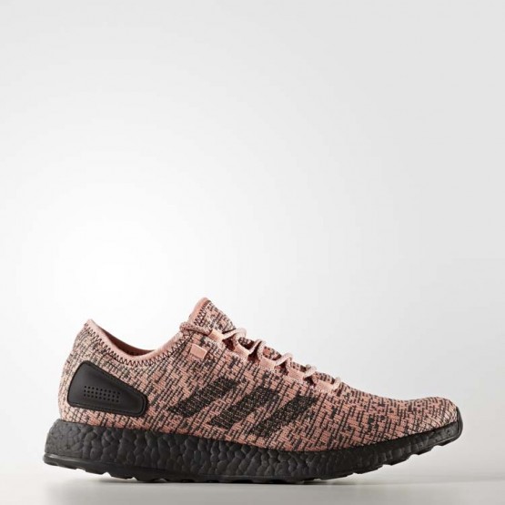 Mens Trace Pink/Core Black Adidas Pureboost Running Shoes 422CXMYL