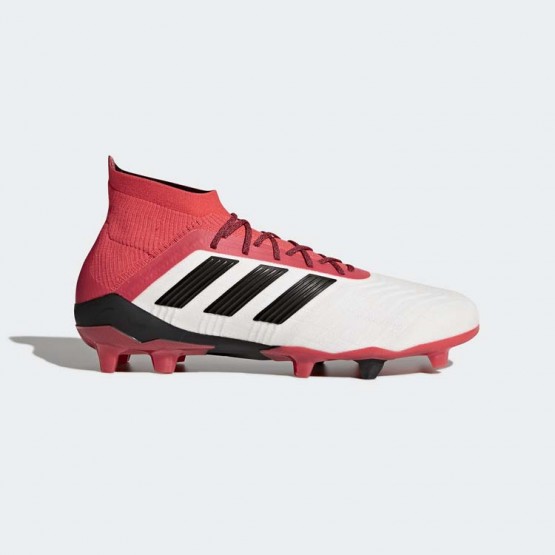 Mens White/Black Adidas Predator 18.1 Firm Ground Cleats Soccer Cleats 476HLAKJ