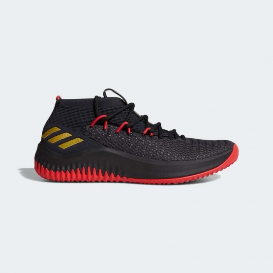 Mens Core Black/Scarlet/Gold Metallic Adidas Dame 4 Basketball Shoes 665ZCBDH
