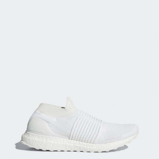 Mens White Adidas Ultraboost Laceless Running Shoes 702TCGZP