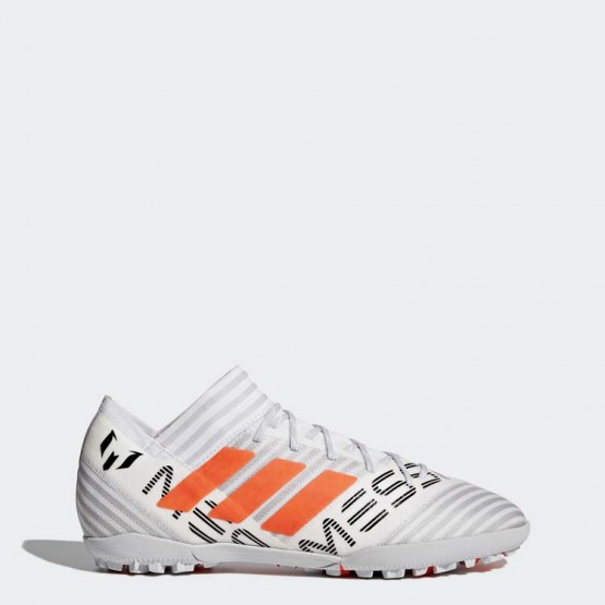 Mens White/Solar Orange/Core Black Adidas Nemeziz Messi Tango 17.3 Turf Soccer Cleats 783CUKQE