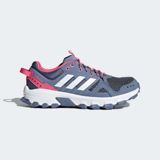 Womens Steel/White Adidas Rockadia Trail Running Shoes 838EAPQY