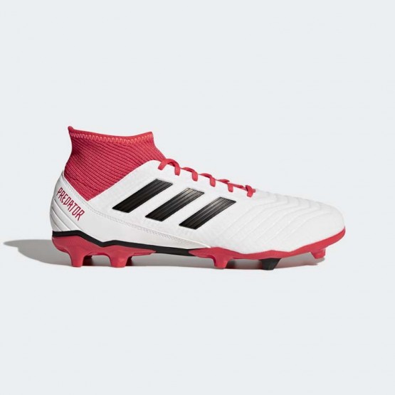 Mens White/Black Adidas Predator 18.3 Firm Ground Cleats Soccer Cleats 863JYOVT