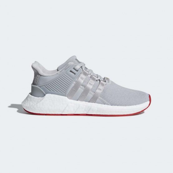 Mens Matte Silver/White Adidas Originals Eqt Support 93/17 Shoes 873WISEY