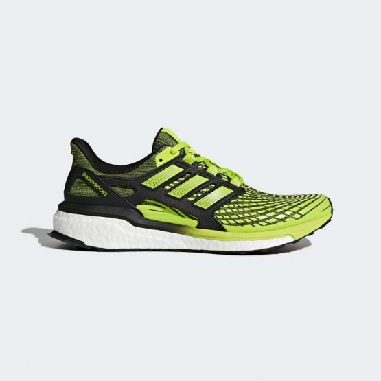 Mens Solar Slime/Core Black Adidas Energy Boost Running Shoes 882MGIAF